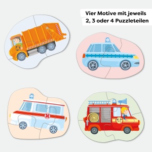 Puzzle HABA 4 Piese - Vehicule de Interventie, 2-4 Piese, Papiere Rezistente - Img 2