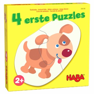 Puzzle-uri HABA 4 - Set cu 4 piese pentru copii de la 2 ani, animale simpatice