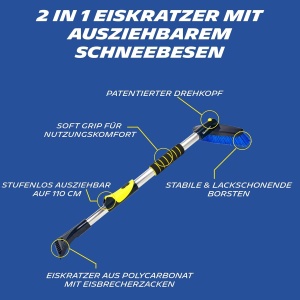 Racitor de gheata MICHELIN 2in1 cu perie telescopica, 110 cm, rezistent la -30C - Img 2