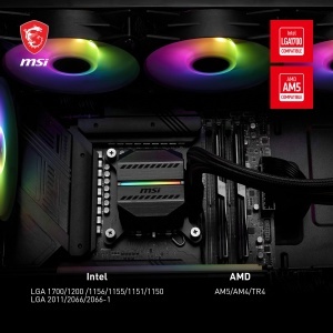 Racitor de procesor MSI MAG CORELIQUID M360, 360mm, ARGB, compatibil AMD si Intel - Img 6