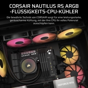 Racitor lichid CPU CORSAIR NAUTILUS 360 RS ARGB 360mm AIO Negru - Img 2