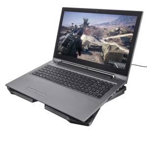 Racitor pentru laptop Trust Gaming GXT 278 Yozu, suport pentru laptopuri de gaming de 17.3 inchi, lumina rosie, cablu de alimentare USB, pad de racire cu 3 pozitii, suport de racire pentru notebook reglabil pe inaltime - negru - Img 5