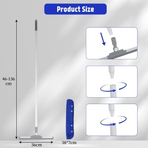 Racleta pentru feronerie Romon cu maner telescopic 136cm, din silicon, set de curatare feronerie - Img 2
