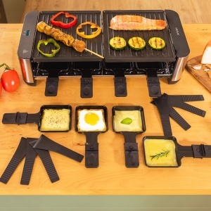 Raclette Cecotec CheeseGrill 16000, 1400 W, 8 persoane, inox negru - Img 4