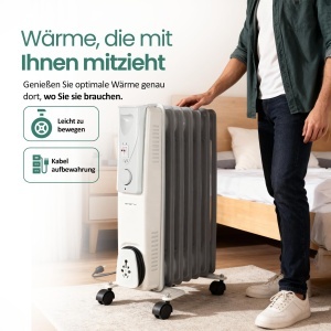 Radiator cu ulei Emerio HO-124421, 1500W, 3 trepte de incalzire, mobil - Img 6