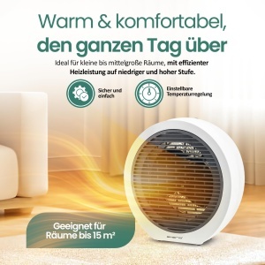 Radiator Electric Emerio FH-109947, 2000W, Negru, Termostat Reglabil - Img 2