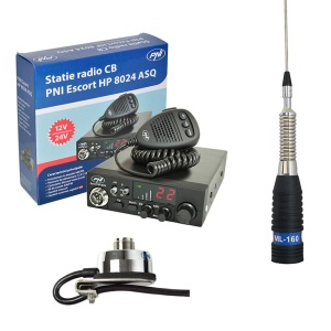 Radio CB PNI Escort HP 8024 ASQ cu antena PNI ML160, 40 canale, 4W