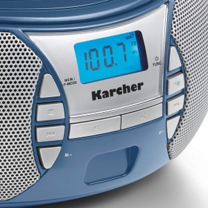 Radio CD portabil Karcher RR 5025-C CD player boombox radio FM functionare cu baterieretea AUX-In albastru - Img 3