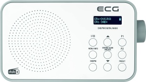 Radio DABFM ECG RD 110, 30 presetari, alimentare cu baterie si retea, alb - Img 2