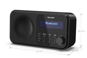 Radio digital portabil SHARP DR-P420 (DAB/DAB+/FM cu RDS, USB, Bluetooth 5.0, functii de ceas cu alarma jack de 3,5 mm), negru - Img 6