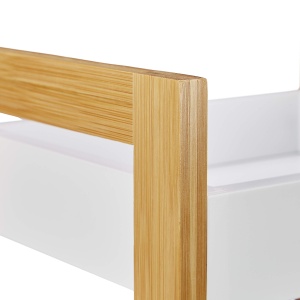 Raft de baie cu 3 cosuri, bambus si MDF, 74,5 x 28 x 20 cm, naturalalb - Img 6