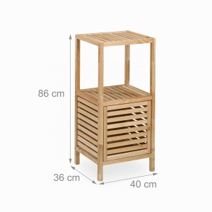 Raft de baie Relaxdays din nuc, 2 etajere, 86 x 40 x 36 cm - Img 4