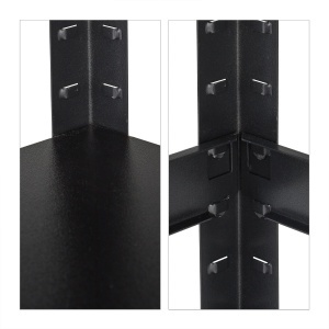 Raft de depozitare Relaxdays, 3 niveluri, capacitate 250 kgraft, negru, 90x60x40 cm - Img 7