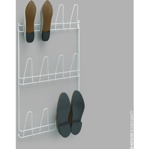 Raft pentru pantofi Metaltex, Metal, 41x77x6 cm, Alb - Img 4