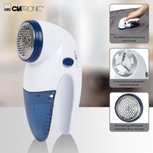 Rascheta Textila Clatronic TC 3759, 3 Fete Inox, Alimentare cu Baterii, Alb - Img 2