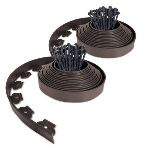 Rasenkante Flexibila VOUNOT din Plastic, 20m, 5cm inaltime, Maro