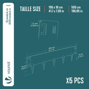 Rasenkante VOUNOT, Metal Galvanizat, 5m, 1,5mm, Negru - Img 3