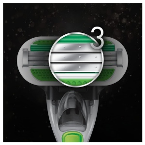 Rasierer pentru corp Gillette, 3 lame, ergonomic, verde - Img 3