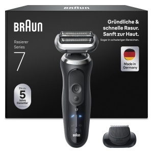 Rasitor electric Braun Series 7, model 72-N1200si, negru, 60 min autonomie