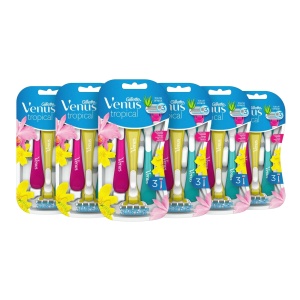 Rasoir de unica folosinta Venus Tropical, 3 x 18 bucati, cu 3 lame