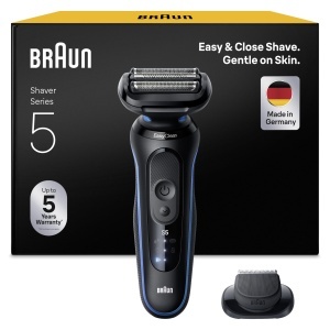 Rasoir electric Braun Series 5, model 52-B1200si, 3 lame flexibile, albastru