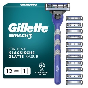 Rasoir Gillette Mach 3 Standard pentru barbati, metal, albastrugri