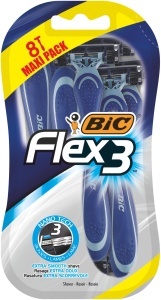 Rasoir pentru Barbati BIC Flex 3 Comfort, 8 bucati, 3 lame, cu Aloe Vera