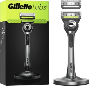 Rasoir pentru barbati GilletteLabs cu tehnologie de peeling, maner argintiu, 5 lame