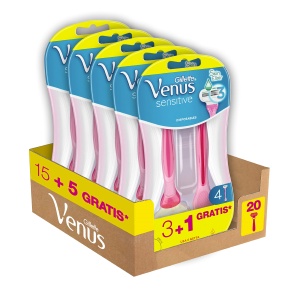 Rasoir pentru femei Gillette Venus Sensitive, 3 1, 20 lame, cu strip de hidratare