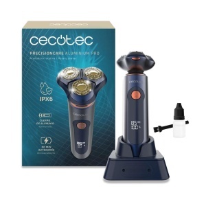 Rasoir Rotativ Cecotec PrecisionCare Aluminium Pro, 80 Minut de Functionare, Display LCD