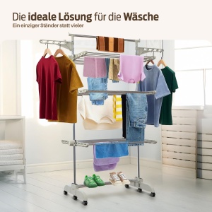 Razatoare cu rufe PORTENTUM Turm, 5 nivele, 58 carlige, capacitate 40 kg - Img 3