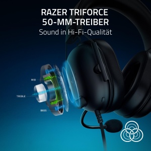 Razer BlackShark V2 X Playstation Casti Gaming Negru 50mm Microfon Cardioid - Img 2