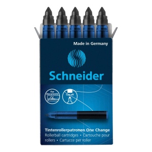 Rechizita scris Schneider Rollerpatrone One Change, 5 buc, documentenecht, negru