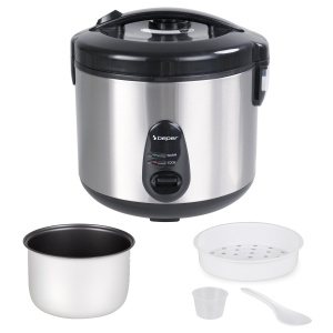 Rechizitor de orez BEPER Vapore Max 1800 g, inox, antiaderent, cu functie de mentinere cald