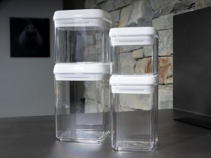 Recipient de depozitare Leifheit FreshEasy 1,0 L, eckig, transparent, cu inchidere ermetica - Img 3