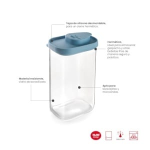 Recipient IBILI pentru bauturi si gazpacho 15L sticla borosilicata capac etans - Img 3