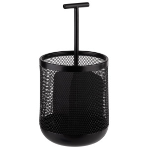 Recipient pentru tacamuri APS DART, metal, 3 compartimente, 12 cm, inaltime 25 cm, negru