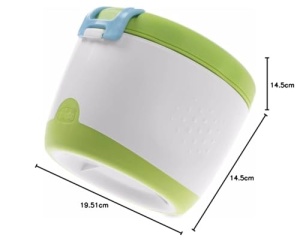 Recipiente termice Chicco Easy Meal pentru copii, set de doua recipiente si lingura de calatorie pentru copii, pahare de intarcare pentru bebelusi, mentine temperatura pana la 6 ore, fara BPA - 6+ luni, verde - Img 10