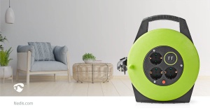 Reel electric NEDIS PECCR10UFGN, 10 m, 3000 W, 16 A, VerdeNegru - Img 6