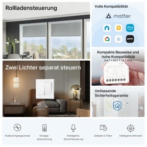 Releu inteligent 2 canale Tapo S112, Wi-Fi si Bluetooth, control pentru rulouri si lumini, compatibil Matter - Img 2