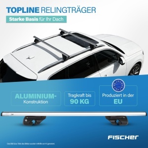 Relingtrager FISCHER TopLine L, Aluminium, 90 kg, 120 cm - Img 2