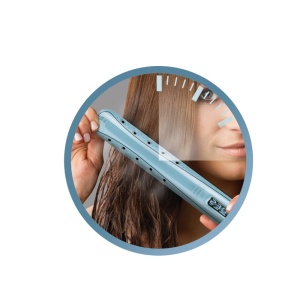 Remington Straightener Wet2Straight (pentru aplicare umeda si uscata - pentru uscarea si indreptarea parului, ingrediente microactive anti-incretire activate termic), afisaj LCD, 140-230degC, placa de indreptat parul S7300 - Img 5