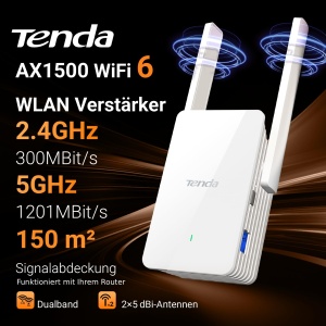 Repetitor WiFi Tenda A23 AX1500 Dual-Band, 300 Mbits 2.4GHz, 1201 Mbits 5GHz - Img 2