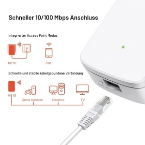Repetitor WLAN Mercusys ME10, 300 Mbits, Ethernet, WPS, Mod AP - Img 5