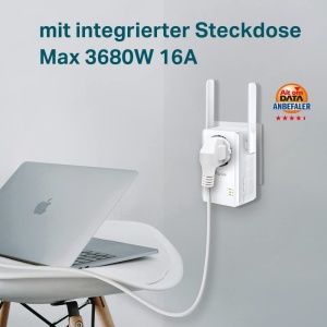 Repetor Wi-Fi TP-Link TL-WA860RE cu priza (300 Mbit/s, amplificator Wi-Fi, priza integrata, port LAN, control aplicatie, compatibil cu toate dispozitivele Wi-Fi obisnuite) alb - Img 3