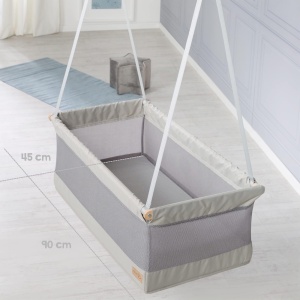 Roba Hangebettchen Safe Asleep, Patut Suspendat 90x45 cm, Culoare Gri - Img 7