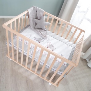 Roba Laufgitter 75 x 100 cm cu Textileinlage - Mobil cu Role - Inaltime Ajustabila - Img 3