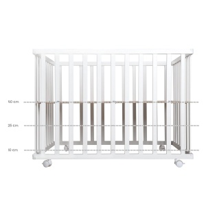 Roba Laufgitter Adam si Eule 75 x 100 cm - Laufstall cu protectie si roti, alb - Img 9