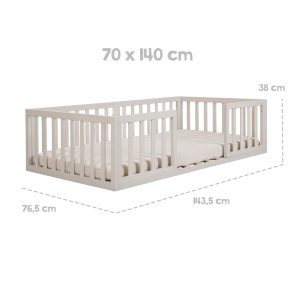 Roba Montessori pentru copii 70 x 140 cm - Includere lattenrost si siguranta - Img 7