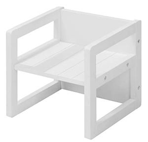 roba Scaun pentru copii in stil casa de tara - Scaun si scaun reversibil cu 3 inaltimi de sezut - Scaun multifunctional pentru copii - Lemn alb - Img 10